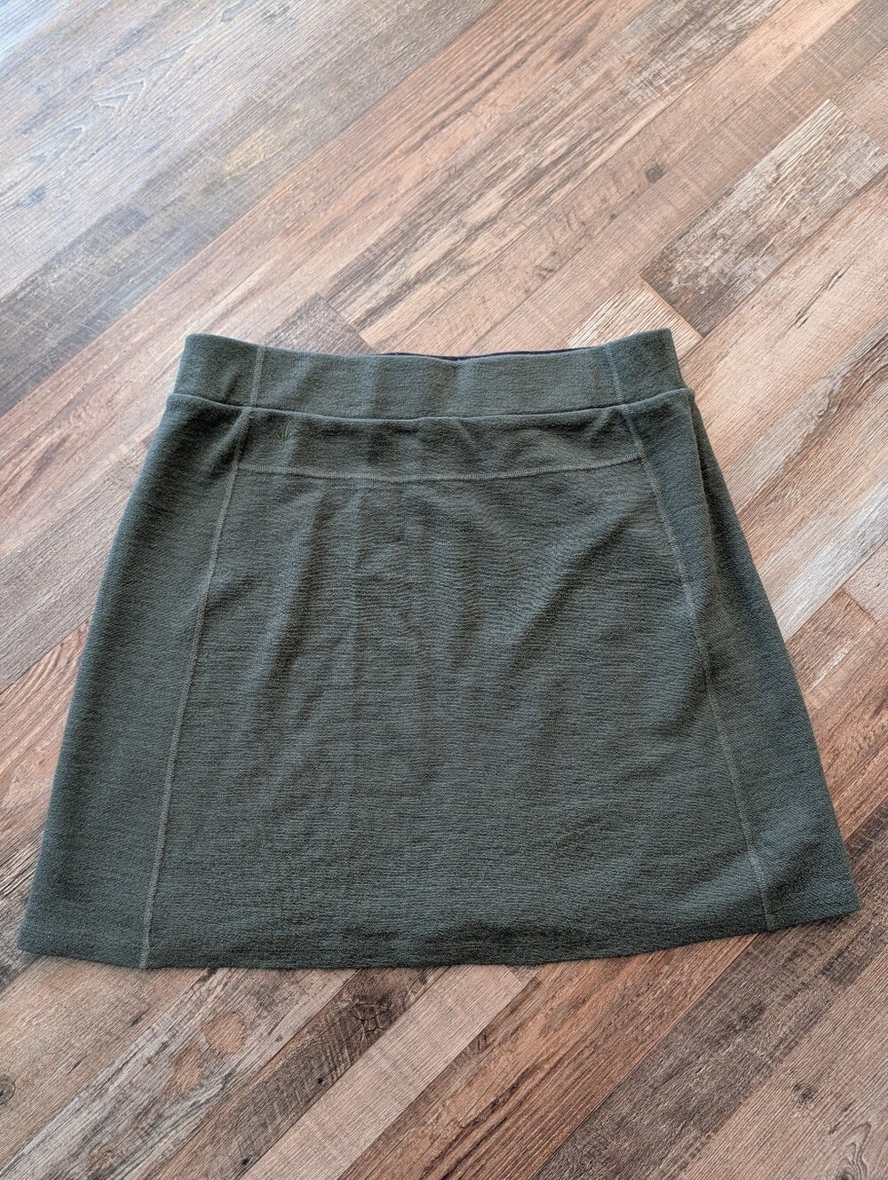 Ibex Women's Izzi Merino Wool A-Line Skirt Green Pocket Sz XL